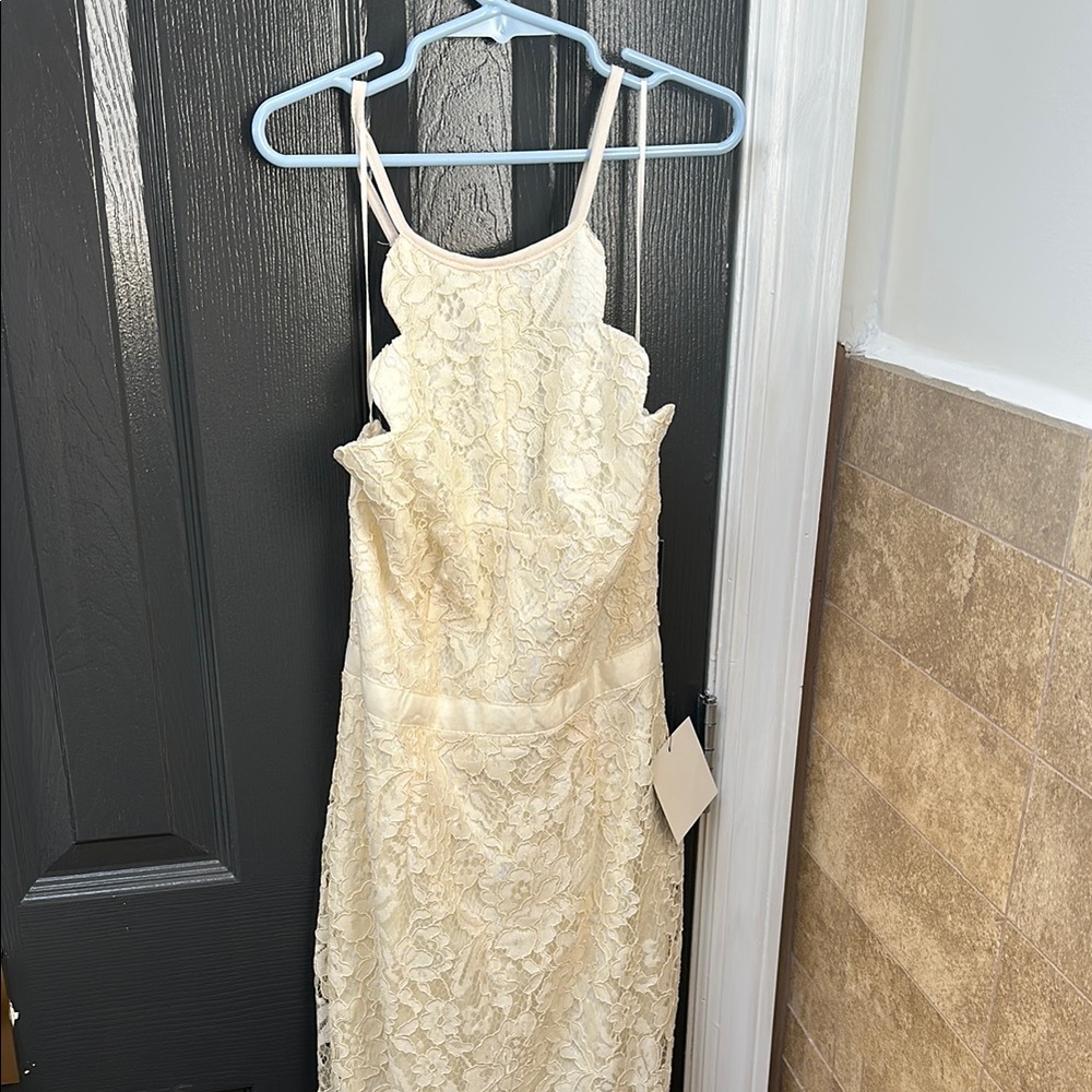 Lulu's Cream Lace Wedding Dress